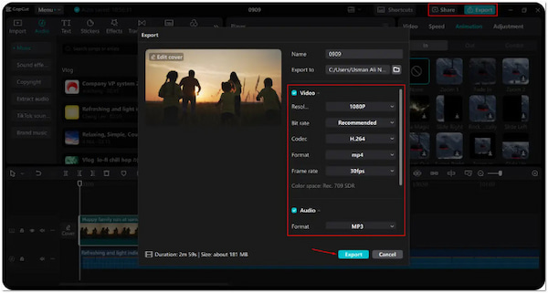 Export Reversed Video