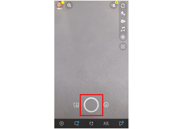 Botão de gravação do Snapchat