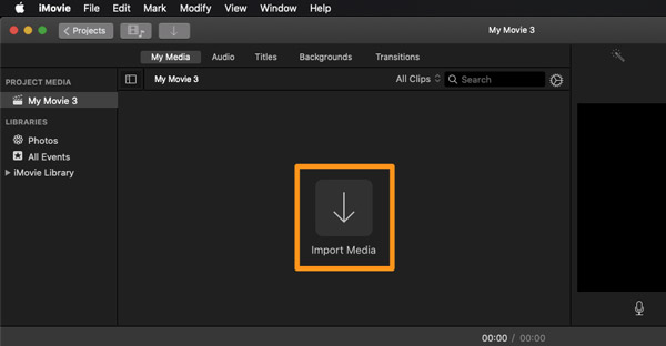 Import médií iMovie