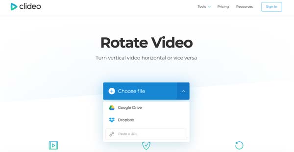 Přidejte video do Rotate Clideo