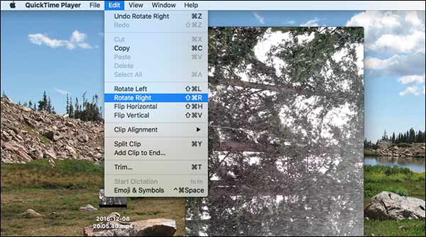 QuickTime Rotate Video Right