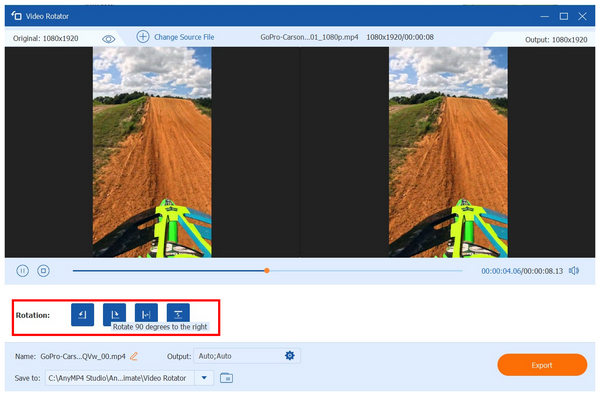 Anymp4 Video Converter Ultimate Rotator