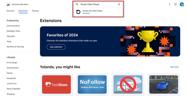 Find Video Rotation Extension