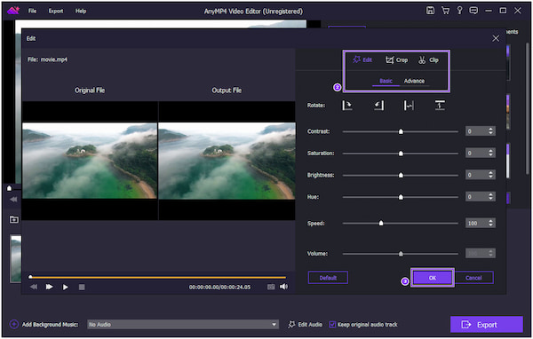 AnyMP4 Video Editor 編輯