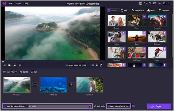 AnyMP4 Video Editor Musica