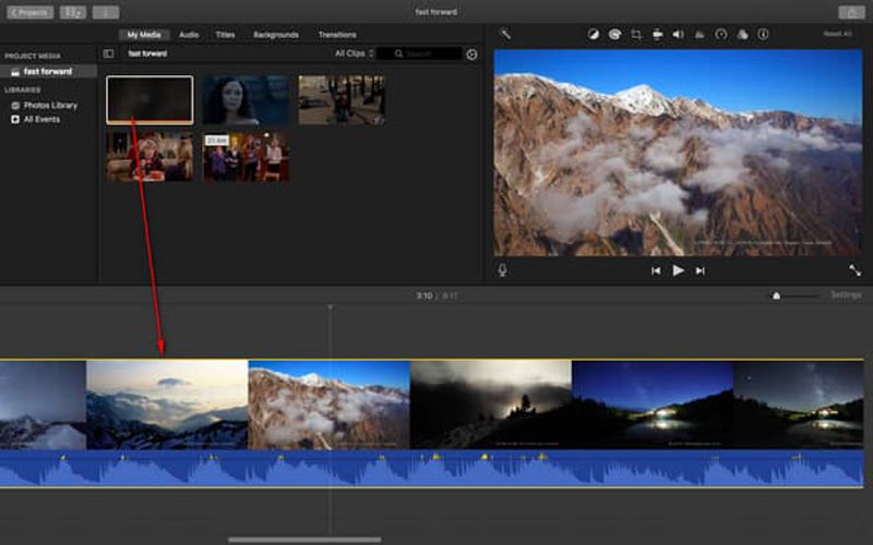 Добавить файлы на iMovie Mac