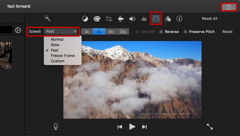 Acelerar videos en iMovie Mac