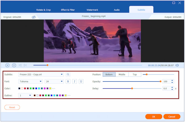 Customize Embeded Subtitle