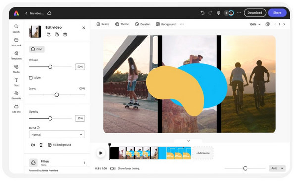 Adobe Express Interface