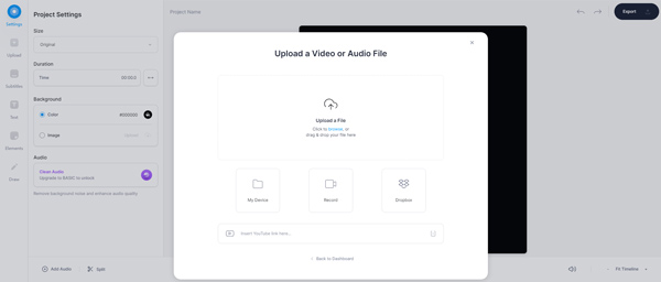 Upload a Video or Audio File VEED