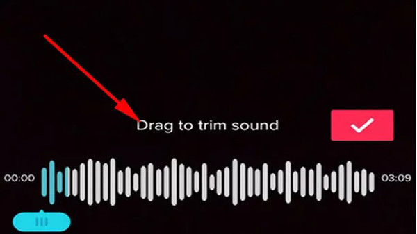 錄製前在 TikTok 上修剪聲音