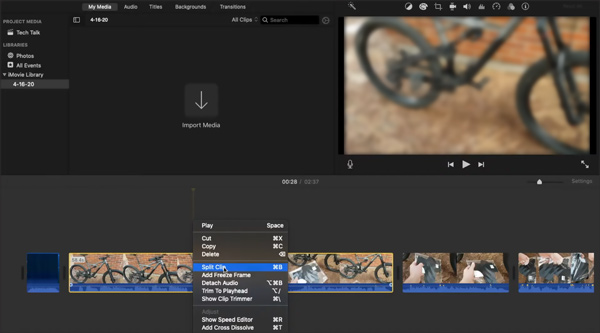 How to cut in iMovie