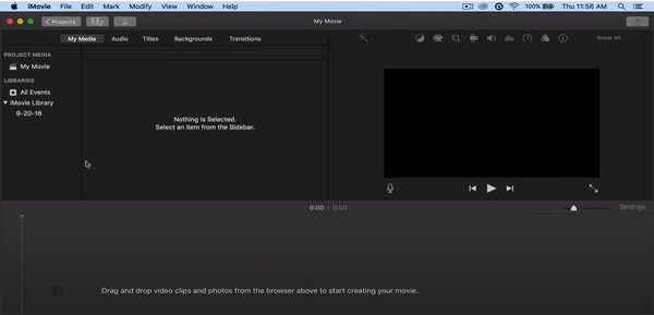 Video klibi seçin ve iMovie'ye aktarın