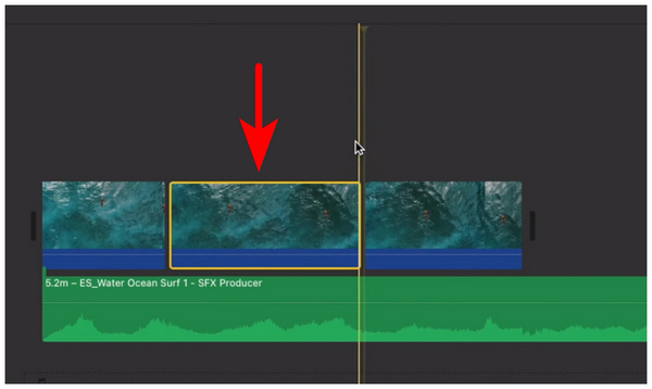 iMovie Trim-videotidslinje