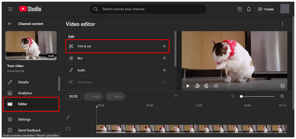 Youtube Studio Trim Cut