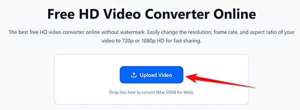 Upload video to AnyMP4 HD Video Converter Online