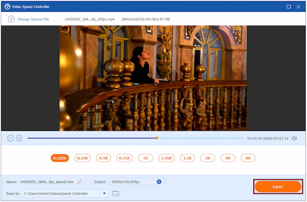 Export Slowed Down Video