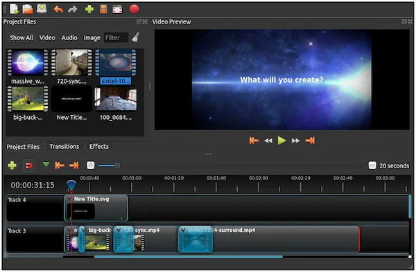 Chromebookin videoeditori OpenShot