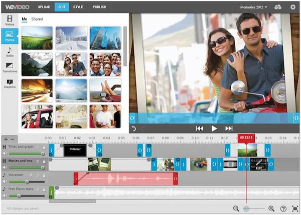 Editor videa pro Chromebook WeVideo