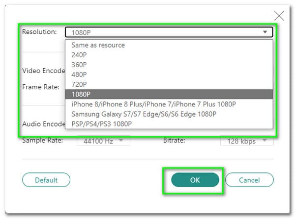 AnyMP4 Free Video Converter Online Setting Resolution