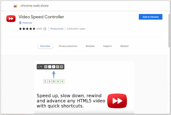 Chrome Extension Video Speed ​​Controller