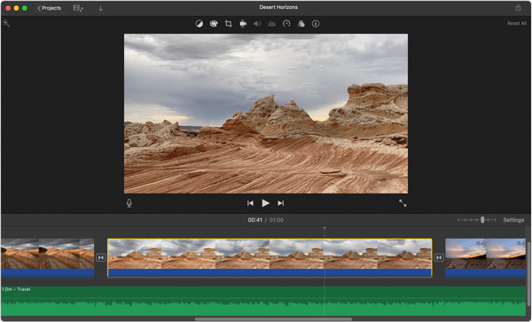 Videoclipe iMovie Trim no Mac