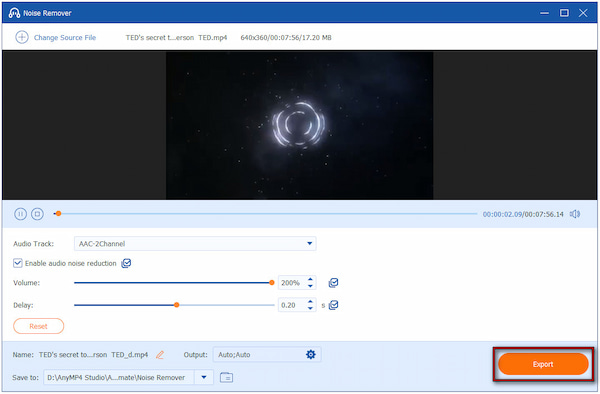 Export Noise Free Video