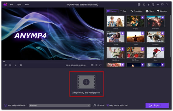 AnyMP4 Video Editor Přidat videa