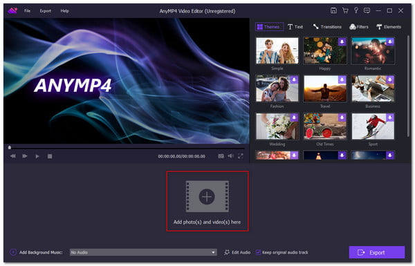 AnyMP4 Video Editor Adicionar vídeos