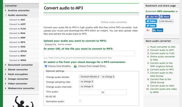 Az AMR konvertálása MP3 Online konvertálássá