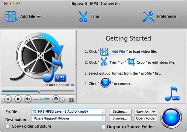 Convertidor Bigasoft MP3 para Mac