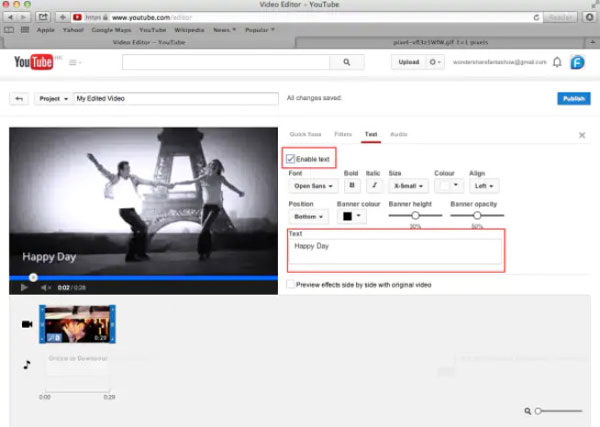 Editor de video de YouTube