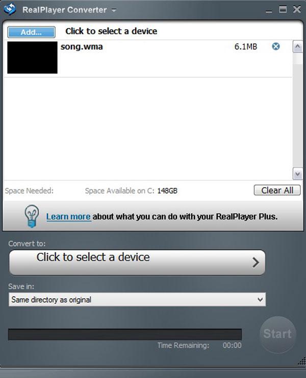 RealPlayer converter wma
