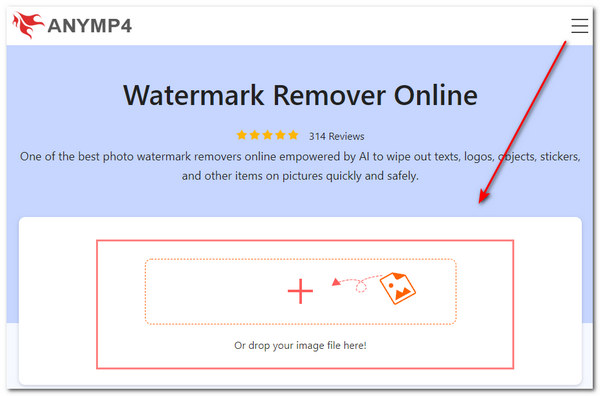 AnyMP4 Remover foto de upload de marca d'água